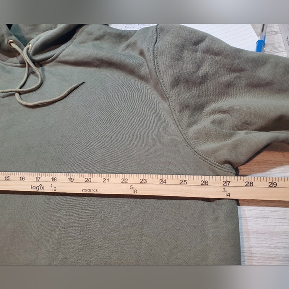 NEW Carhartt Men's Loose Fit Olive Green Hoodie Blue Logo Left Sleeve SIZE XL - Picture 6 of 8